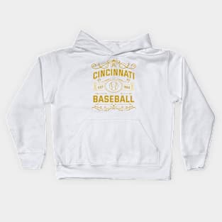 Vintage Cincinnati Baseball Kids Hoodie